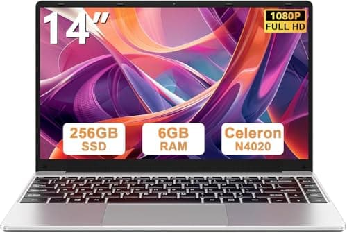 PC Portatile 14 Pollici Computer Portatile Win 11 256 GB ROM Celeron N4020 2.4G+5G WiFi upto 2.8 GHz Supporta l'espansione SSD 1TB 4.2 USB HDMI Tastiera Italiana Membrana Mouse Senza Fili-Argento