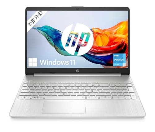HP Display FHD da 15,6 pollici, Intel Pentium Silver N6000, 8 GB DDR4 RAM, SSD da 256 GB, grafica Intel UHD, tastiera QWERTZ, Windows 11 Home, argento