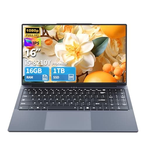 PC Portatile 16 Pollici, Computer Portatile Core i5 fino a 3,60 Ghz, 16GB RAM 1TB SSD Notebook, Laptop gaming 1920x 1200 FHD IPS Display, Tastiera retroilluminata full size Wi-Fi 5, Per Studio Lavoro