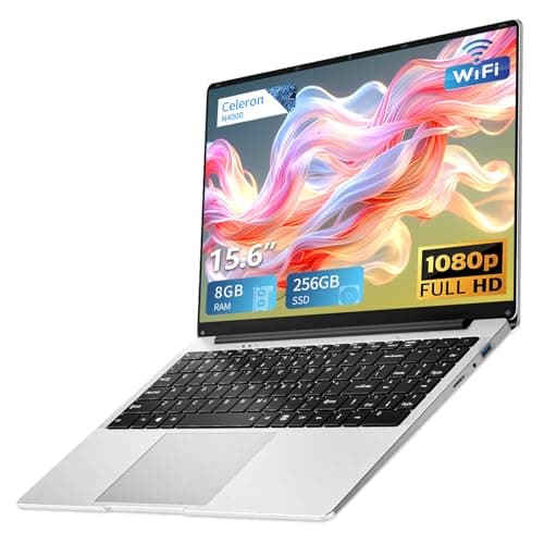 15.6 pollici Notebook, Win11 PC Portatile Celeron N4000 CPU, Laptop 8GB LPDDR4 RAM 256GB SSD, Schermo IPS FHD 1920*1080, USB3.0+BT4.2+Mini HDMI, TF Card Slot Supporta Espansione Fino a 1 TB