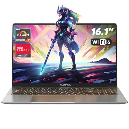 ACEMAGIC Notebook,AMD Ryzen 7 5700U,Fino a 4,3 GHz,Tastiera Retroilluminata,16,1" Full HD Laptop,RAM 16GB NVME SSD 512GB,Radeon RX Vega 8 Graphics,WiFi 6,HDMI,Grigio,Batteria da 53 Wh
