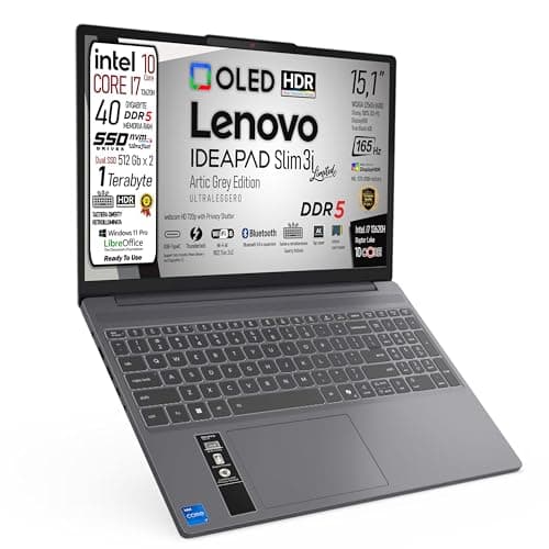 Lenovo, pc portatile Notebook, i7 13620H 10Core, Ram DDR5 40Gb, Display OLED 15,1" WQXGA 165Hz, SSD 1Tb (2 X 512Gb), Wi-Fi, Bt, USB, Thunderbolt, Tastiera retroilluminata, Win11 Pro, Pronto all'Uso