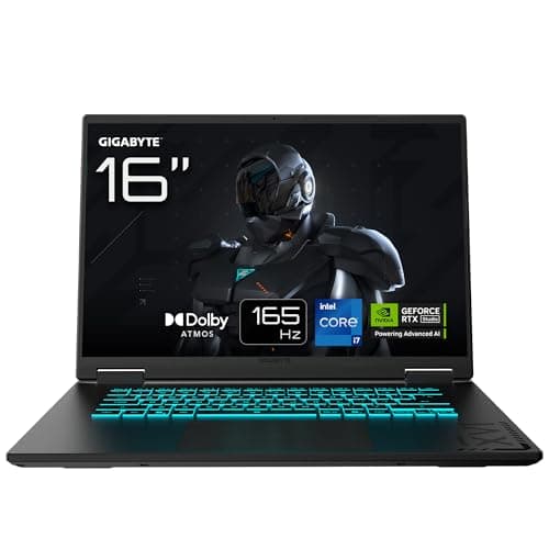 Gigabyte GAMING A16 Laptop – 16,0“, 165Hz WQXGA, Intel Core i7-13620H, GPU RTX 5060, 16GB DDR5, 1 x SSD Gen4 da 1TB, DOS, Garanzia di 2 anni, Dolby Atmos, GAMING A16 CVHI3IT894SD.