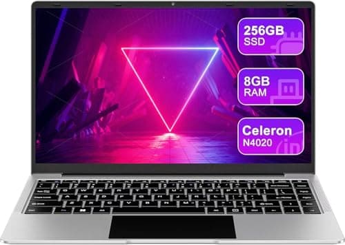 bvate PC Portatile 14 Pollici Computer Portatile 8GB RAM 256GB SSD RPM 600 Notebook Celeron Fino a 2.8Ghz Laptop Win 11 con Mouse Wireless & Adesivi per Tastiera Italiana-Sliver-2