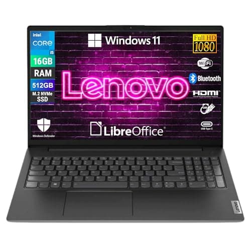 Lenovo, Notebook Portatile, V15 G4 IRU, Display 15,6" Full HD, Intel Core i5-13420H, Ram 16 GB DDR4, 512 GB SSD NVMe, Win 11 Pro, Libre Office