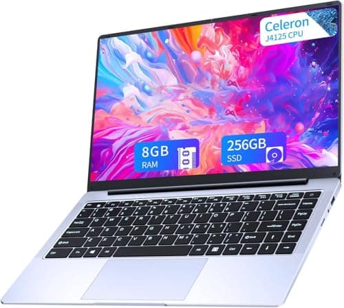 Insoluxia PC Portatile Win 11 Pro, Celeron J4125 Notebook 14,1 Pollici IPS FHD(8GB LPDDR4 RAM 256GB SSD Laptop),Computer Portatile convertibile a 180°, BT5.0, USB3.0, protegge la tastiera Italiano