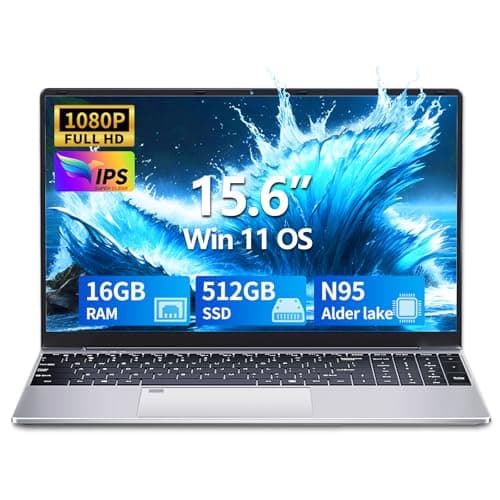 15.6 Pollici PC Portatile 16GB RAM 512GB SSD, Windows 11 Notebook Celeron N95 CPU, 180° Flip Laptop FHD 1920*1080, Tastiera Retroilluminata, Sblocco Impronta Digitale, USB3.0+BT4.2+Webcam+Mini-HDMI
