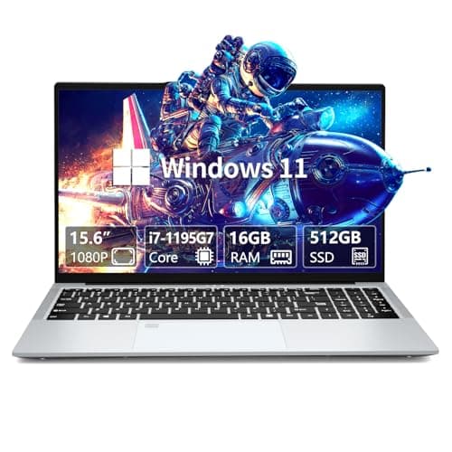 15,6 Pollici PC Portatile Core i7-1195G7, Win11 Notebook 16GB RAM 512GB SSD, Gaming Laptop Iris Xe GPU, 1920*1080 IPS Schermo, Sblocco Impronta Digitale, Tastiera Retroilluminata, Type-C/RJ45