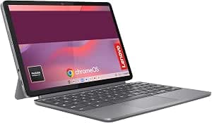 Lenovo Duet Chromebook 11” Touch IPS, Memoria 128GB, RAM 8GB, Chrome OS, Folio Stand e Tastiera inclusi, Notebook e Tablet Convertibile per Studio e Lavoro, MediaTek Kompanio 838