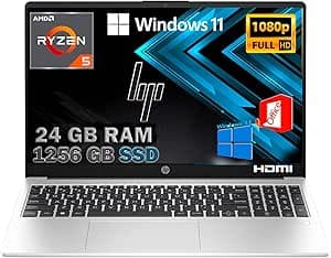 HP Probook 455 G10 Notebook portatile Silver, RAM 24GB, SSD 1256GB, Display FullHD 15.6", Cpu Amd Ryzen 5 7530U da 4,6 GHz, fingerprint, Win11 Pro, Open Office