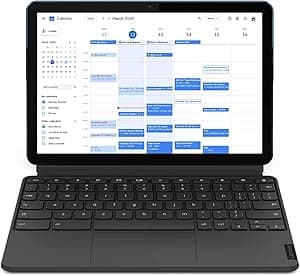 Lenovo IdeaPad Duet Chromebook 2-in-1 - Display 10.1'' Full HD (MediaTek P60T, Storage 128GB, RAM 4GB, Wi-Fi+Bluetooth, ChromeOS) Keyboard, Blu ghiaccio/Grigio ferro [CB] – Esclusiva Amazon