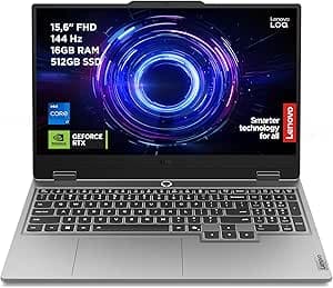 Lenovo LOQ 15" 144Hz Notebook Gaming, NVIDIA GeForce RTX 5060 8GB GDDR7, Intel Core i7-13645HX, RAM 16GB DDR5, 512GB SSD M.2 2242 PCIe 4.0, FHD, Windows 11, Tastiera retroilluminata