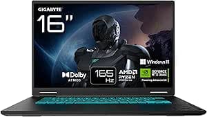 Gigabyte GAMING A16 Notebook – 16", WUXGA 165Hz, Ryzen 7 260, RTX 5060, 16 GB DDR5 5200MHz, SSD Gen4 da 1 TB, Windows 11 Home, garanzia di 2 anni, Dolby Atmos, GAMING A16 3VHK3IT894SH