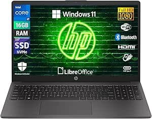 HP 250 G10, Intel Core i7-1355U, Computer portatile Notebook Display 15.6" Full HD, Ram 16 GB DDR4-SDRAM 512 GB SSD, Wi-Fi 5, Windows 11 Pro, Libre Office