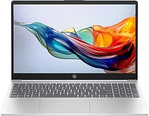 HP Laptop 15-fc0022sl, PC Portatile 15", Display FHD, Notebook, (AMD Ryzen 7 7730U, RAM 16GB, SSD 512GB, Windows 11), Computer Portatile, Uso quotidiano, Tastiera Italiana, QWERTY, Argento
