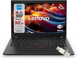 Lenovo ThinkPad - Pc Portatile Intel i5-8365u 4 Core 1.6Ghz - Ram 8Gb SSD 256Gb - Display 14.1" FHD - Win 11 Notebook Pronto all'uso con Libre Office (Ricondizionato)