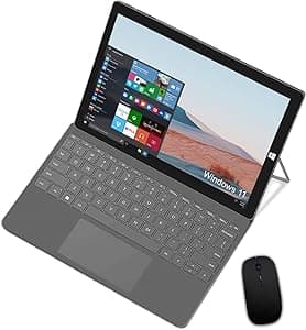 AOYODKG Tablet 2 in 1, Tablet PC 10.1 Pollici, Windows 11 Home (Intel Celeron Gemini-Lake N4020) Notebook, 6 GB RAM 128 GB eMMC, 5G WIFI, 1920 x 1200 Full HD, HDMI, USB-A 3.0,con Tastiera e Mouse