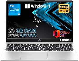 HP Probook 450 G10 Notebook portatile Silver, RAM 24GB, SSD 1TB, Display FullHD 15.6", Cpu Intel i5-1334U 10 Core da 4,6 GHz, fingerprint, Win11 Pro, Office Pro 2021
