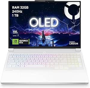 Lenovo Legion 7 Gaming Notebook OLED WQXGA 16" 240Hz, NVIDIA GeForce RTX 5060 8GB, Intel Core Ultra 7 255HX, RAM 32GB, SSD 1T, Windows 11 Home, Tastiera RGB - Laptop Gaming Premium Alte Prestazioni