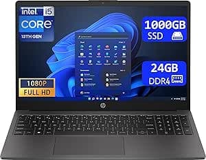 HP Notebook 250 G10, Display Laptop 15.6" Full HD, CPU Intel Core i5 13Th, 24GB Ram, 1TB (1000GB) NVMe SSD, Windows 11 Pro | Office 2021 Pro Plus | Portatile Pronto all'Uso |