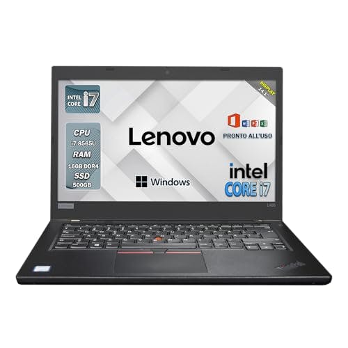 Lenovo Thinkpad, Pc portatile intel core i7 8Th, fino a 4.60 GHz, ram 16gb, ssd 512 Gb, Notebook 14 pollici, Display Full HD, wi fi, Windows 11 pro (Ricondizionato)