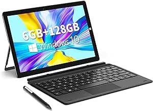 TECLAST X11 2 in 1 Tablet Touchscreen, Windows 10 Tablet 10.1 Pollici 6GB RAM +128GB ROM(Espandibili 1TB), 2.8GHz Due Core, 1920x1200 FHD IPS, Cámara 2MP+5MP, WiFi/Type C/SD/Bluetooth 4.2/3000mAh