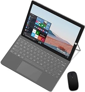 AOYODKG Tablet 2 in 1, Tablet PC 10.1 Pollici, Windows 11 Home (Intel Celeron Gemini-Lake N4020) Notebook, 6 GB RAM 128 GB eMMC, 5G WIFI, 1920 x 1200 Full HD, HDMI, USB-A 3.0,con Tastiera e Mouse